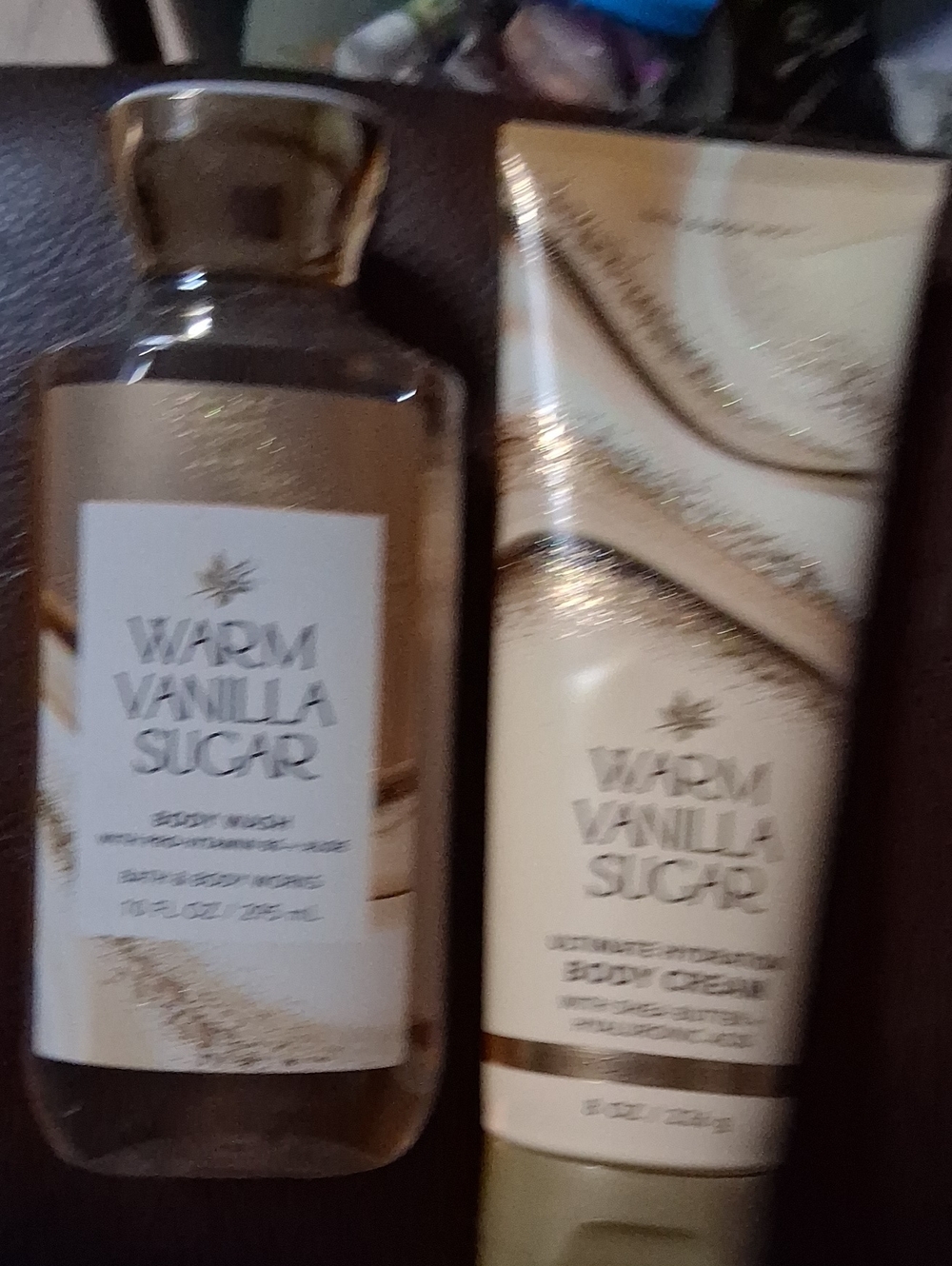 Bath & Body Works Warm Vanilla Sugar Body Wash & Body Cream - cream, gold